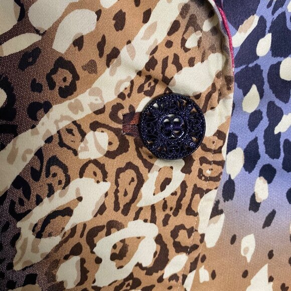 Transitions Womens Size 4 Animal Print Blazer Jacket‎ 3/4 Sleeve Polyester - Picture 4 of 8